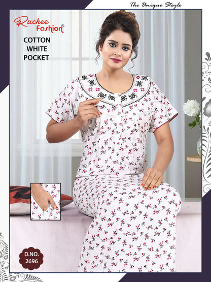 Cotton Pocket 070425 Ruchee Fashion Night Gowns Exporter
