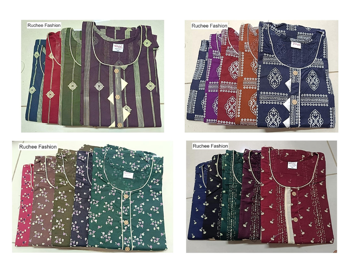 Cotton Pocket 25 Ruchee Fashion Night Gowns Exporter Ahmedabad