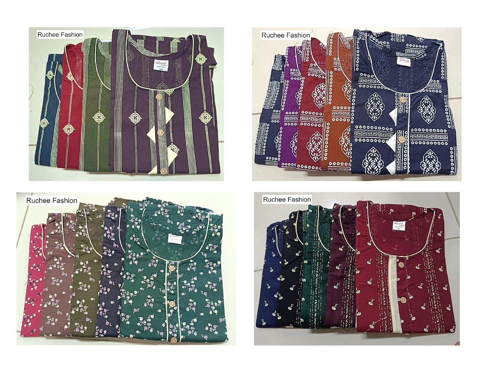 Cotton Pocket 25 Ruchee Fashion Night Gowns Exporter Ahmedabad
