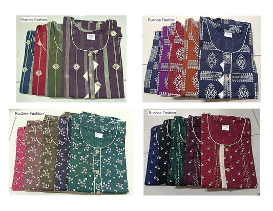 Cotton Pocket 25 Ruchee Fashion Night Gowns Exporter Ahmedabad