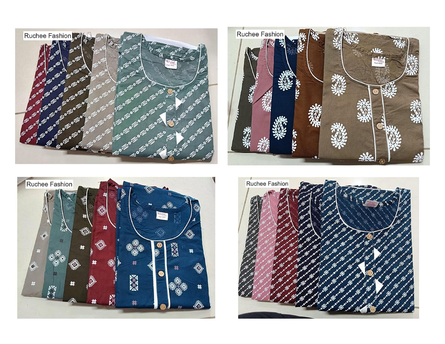 Cotton Pocket 25 Ruchee Fashion Night Gowns Exporter Ahmedabad