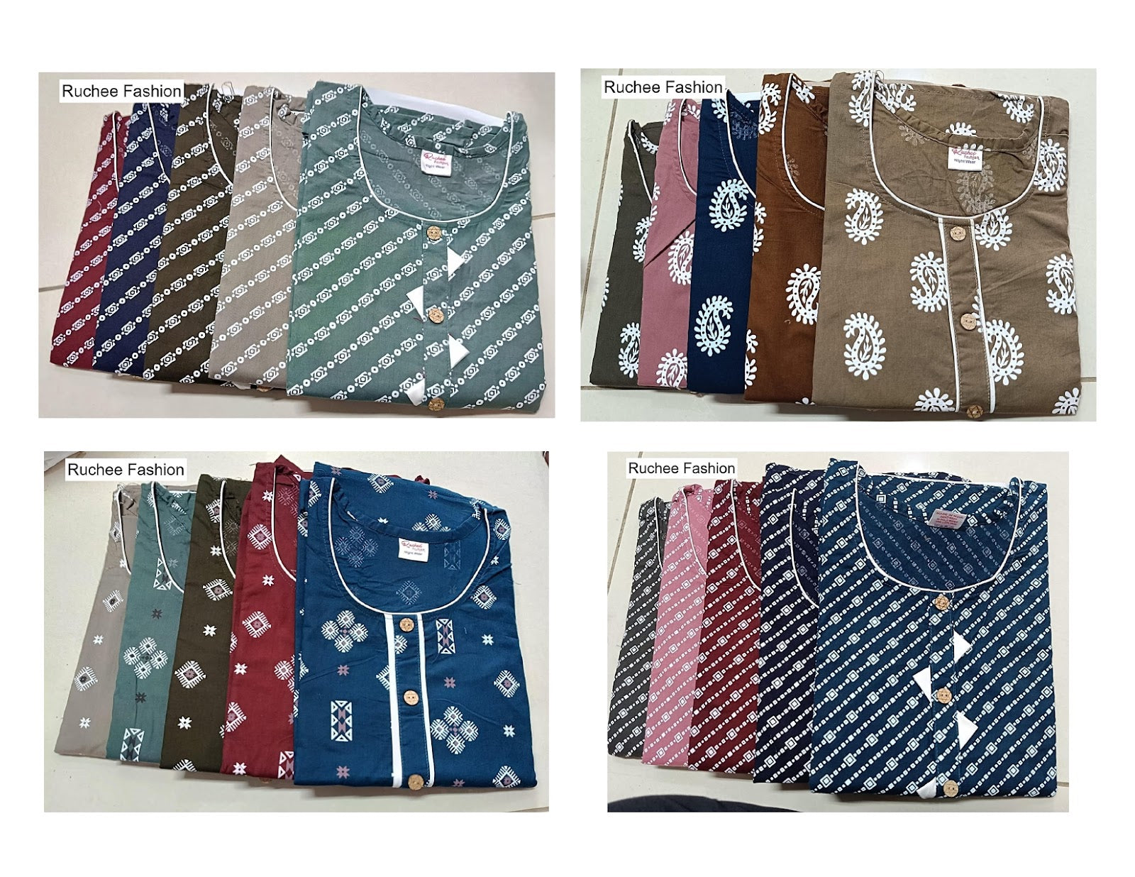 Cotton Pocket 25 Ruchee Fashion Night Gowns Exporter Ahmedabad