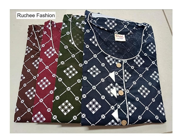 Cotton Pocket 25 Ruchee Fashion Night Gowns Exporter Ahmedabad