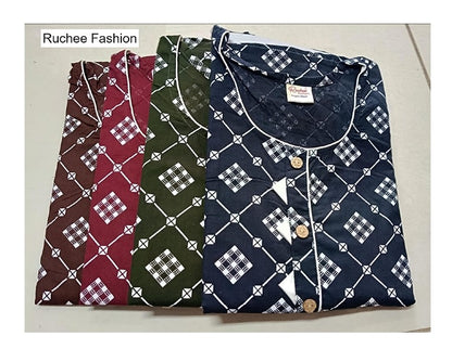 Cotton Pocket 25 Ruchee Fashion Night Gowns Exporter Ahmedabad