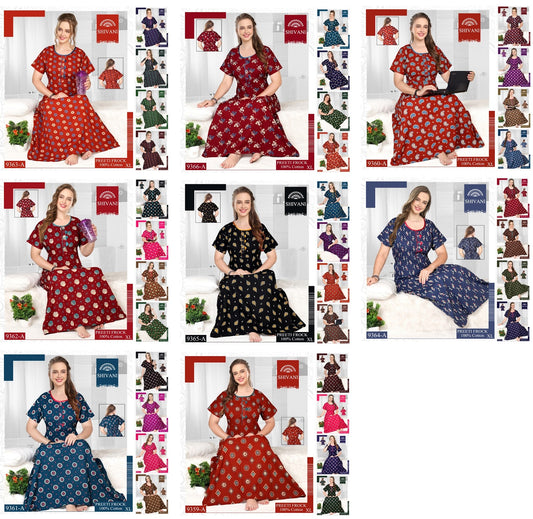 Cotton Preeti Shivani Night Gowns Wholesaler Ahmedabad