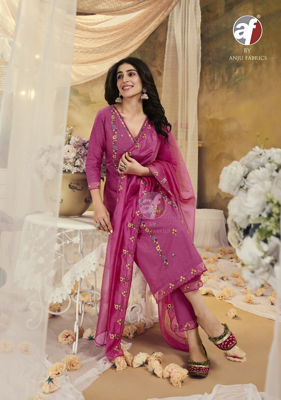 Cotton Queen Af Pure Cotton Readymade Pant Style Suits