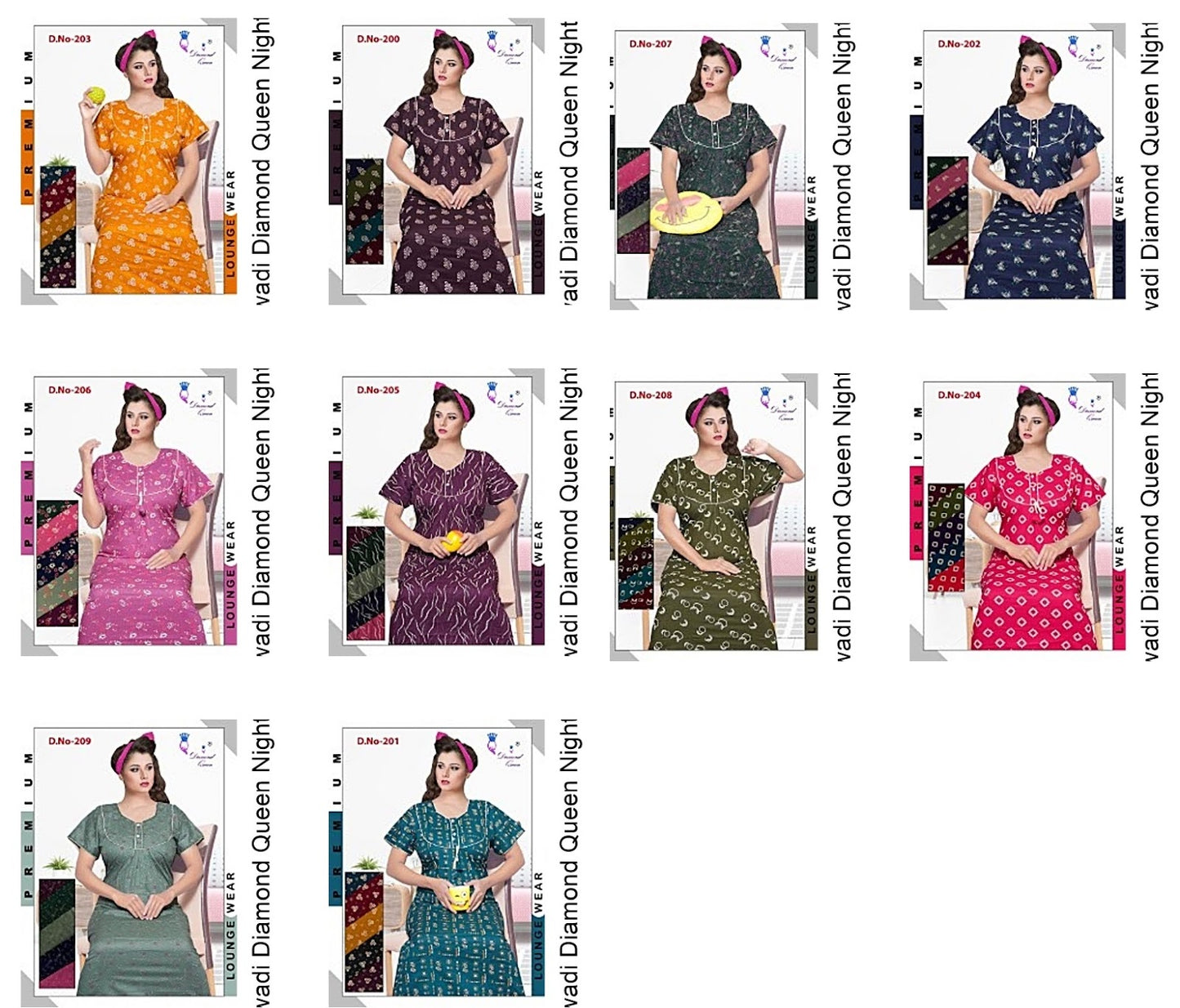 Cotton Rajwadi Diamond Queen Night Gowns Manufacturer India