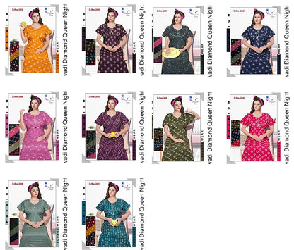 Cotton Rajwadi Diamond Queen Night Gowns Manufacturer India