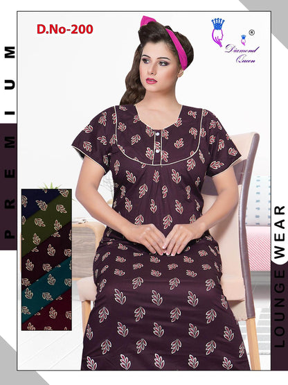 Cotton Rajwadi Diamond Queen Night Gowns Manufacturer India