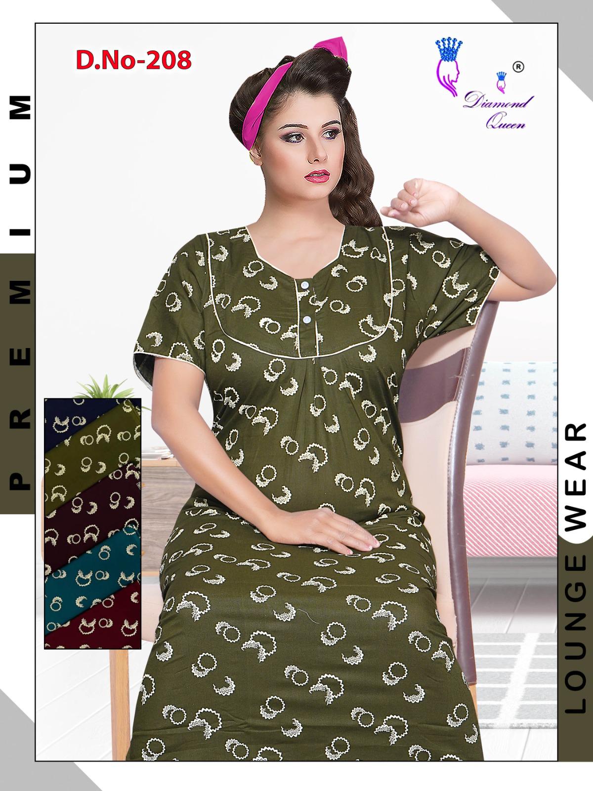 Cotton Rajwadi Diamond Queen Night Gowns Manufacturer India