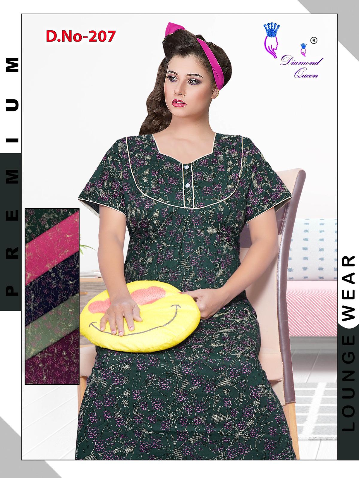 Cotton Rajwadi Diamond Queen Night Gowns Manufacturer India