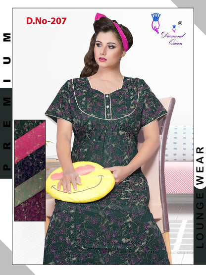 Cotton Rajwadi Diamond Queen Night Gowns Manufacturer India