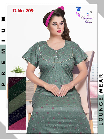 Cotton Rajwadi Diamond Queen Night Gowns Manufacturer India