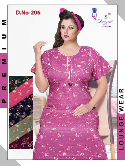 Cotton Rajwadi Diamond Queen Night Gowns Manufacturer India