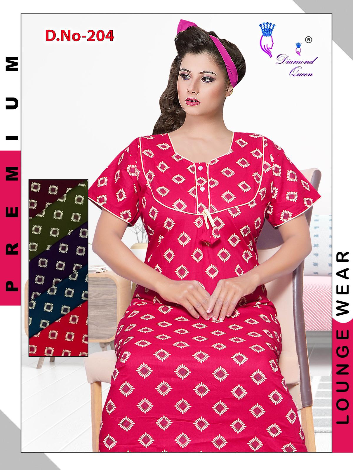 Cotton Rajwadi Diamond Queen Night Gowns Manufacturer India