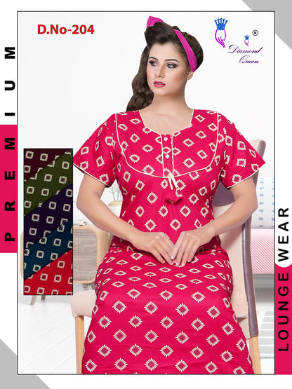 Cotton Rajwadi Diamond Queen Night Gowns Manufacturer India