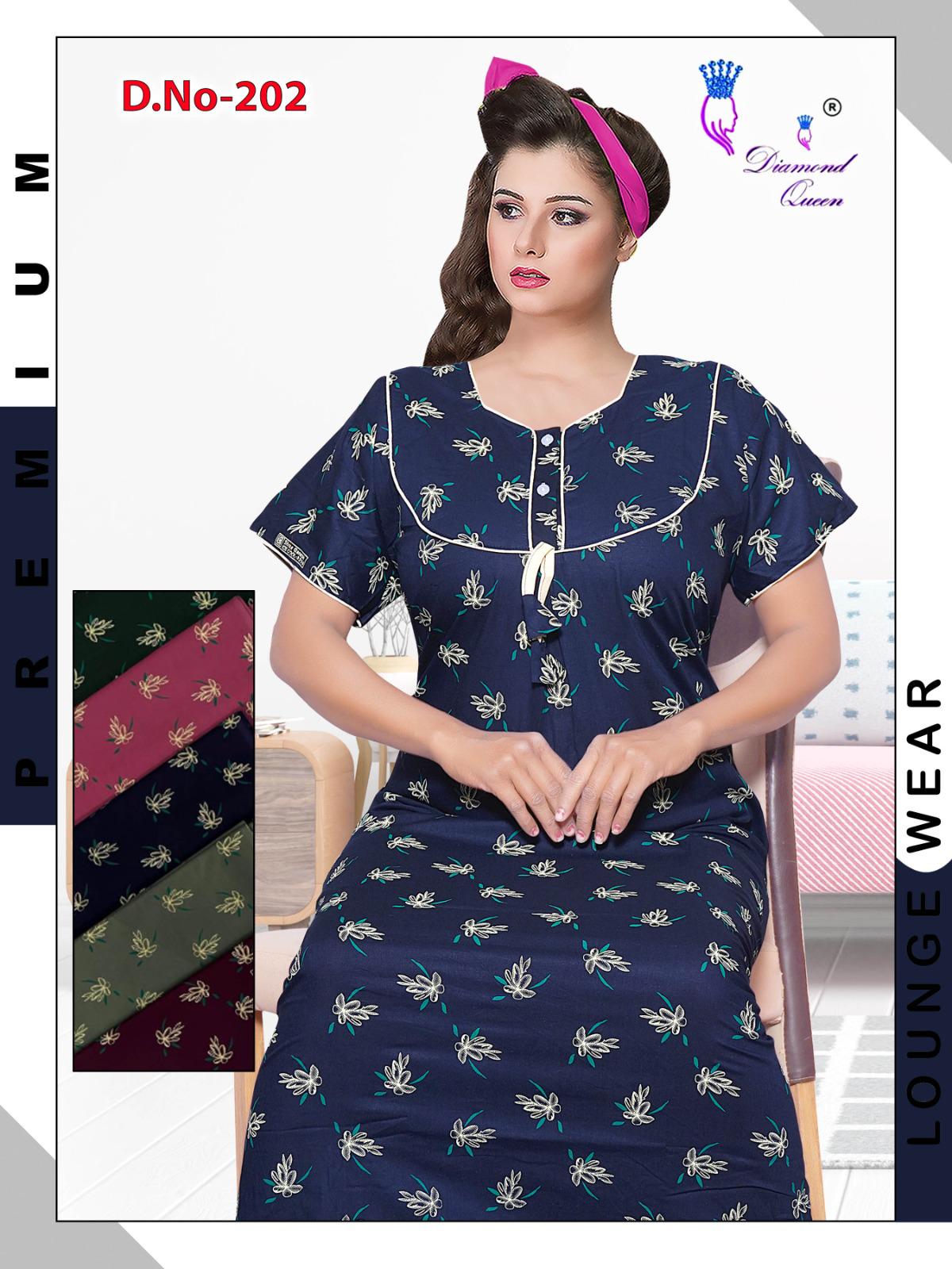 Cotton Rajwadi Diamond Queen Night Gowns Manufacturer India