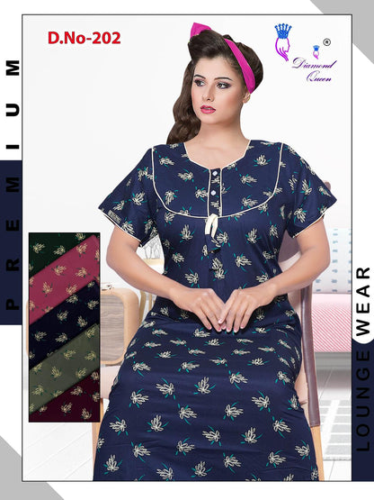 Cotton Rajwadi Diamond Queen Night Gowns Manufacturer India