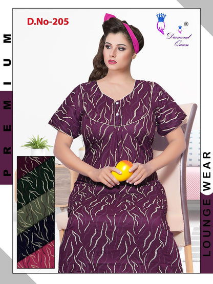 Cotton Rajwadi Diamond Queen Night Gowns Manufacturer India