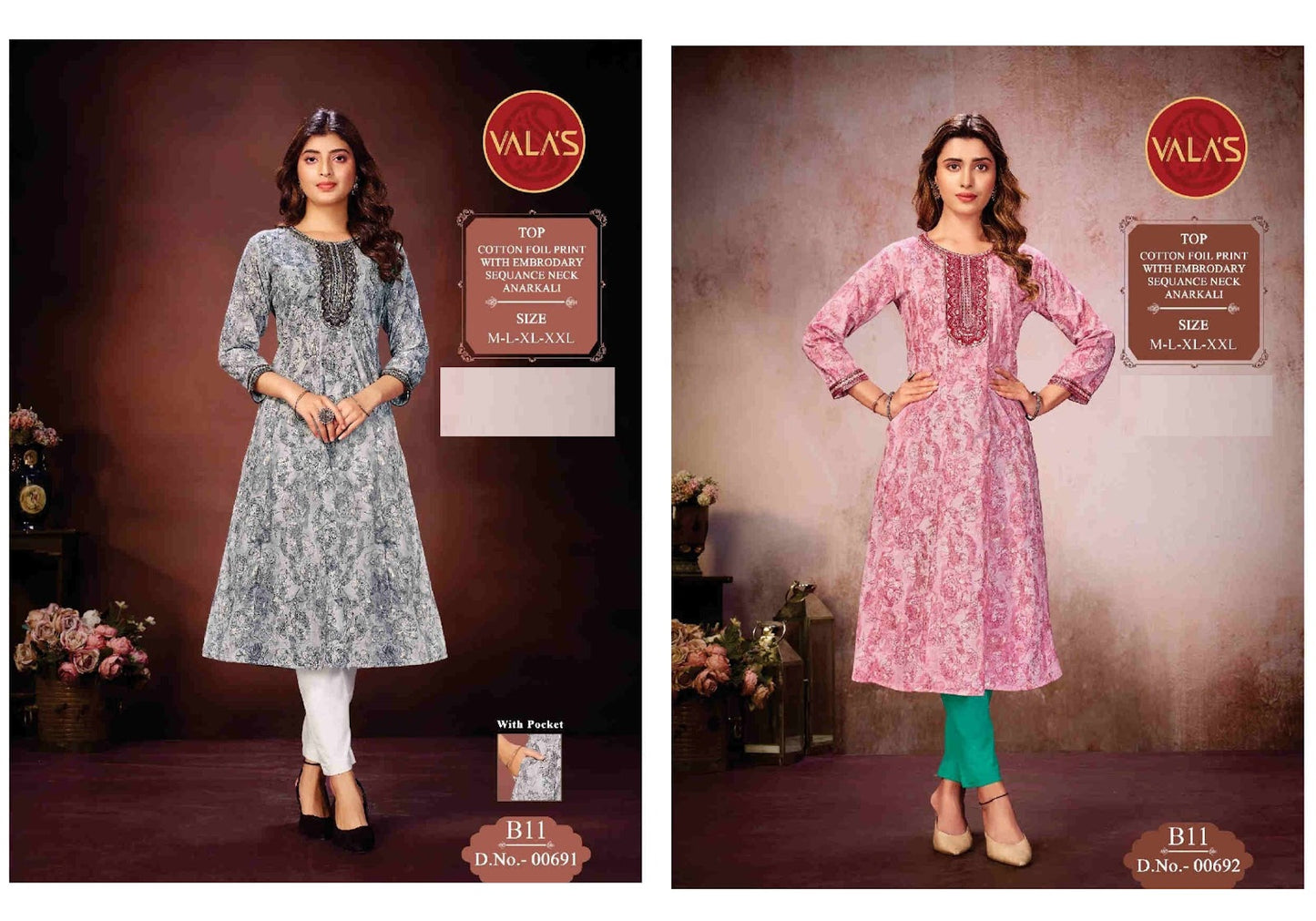 Cotton Sequence Valas Anarkali Kurtis Manufacturer Gujarat
