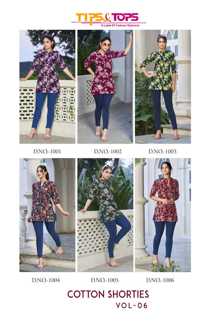 Cotton Shorties Vol 6 Tips Tops Cotton Short Kurtis Supplier Gujarat