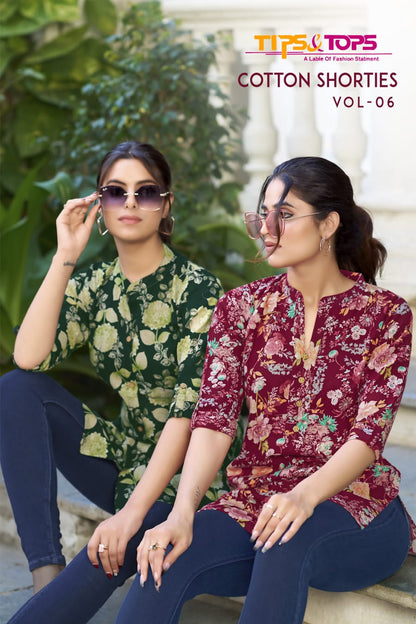 Cotton Shorties Vol 6 Tips Tops Cotton Short Kurtis Supplier Gujarat