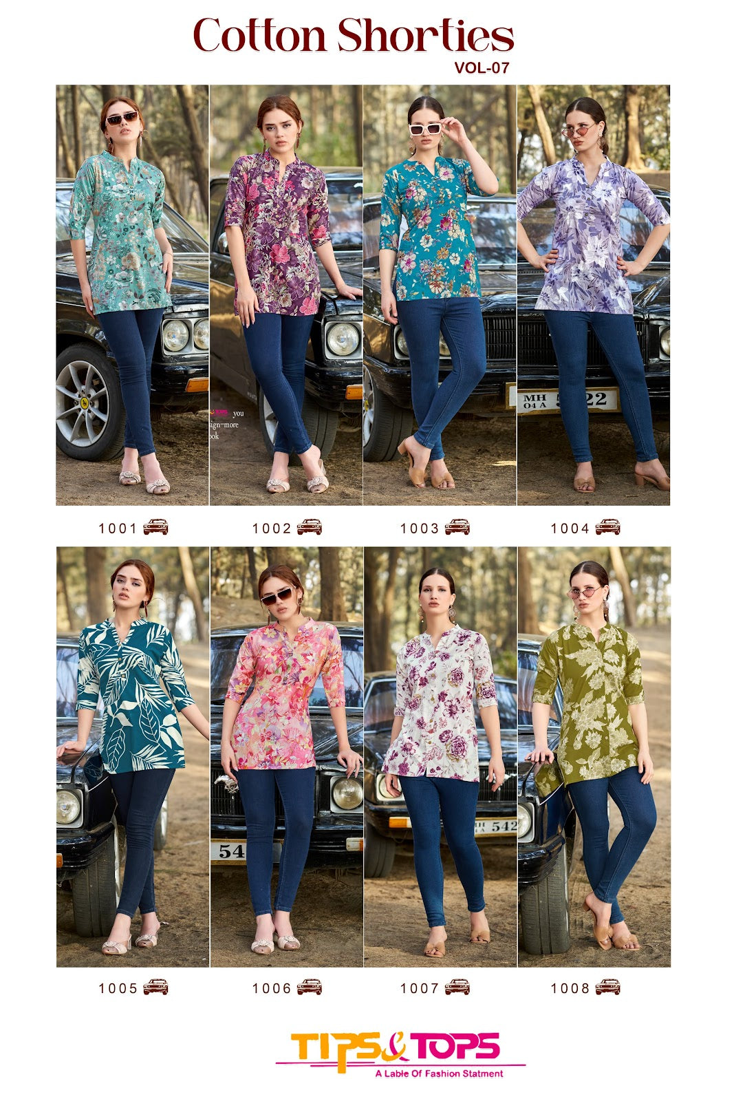 Cotton Shorties Vol 7 Tips Tops Short Kurtis Supplier Ahmedabad