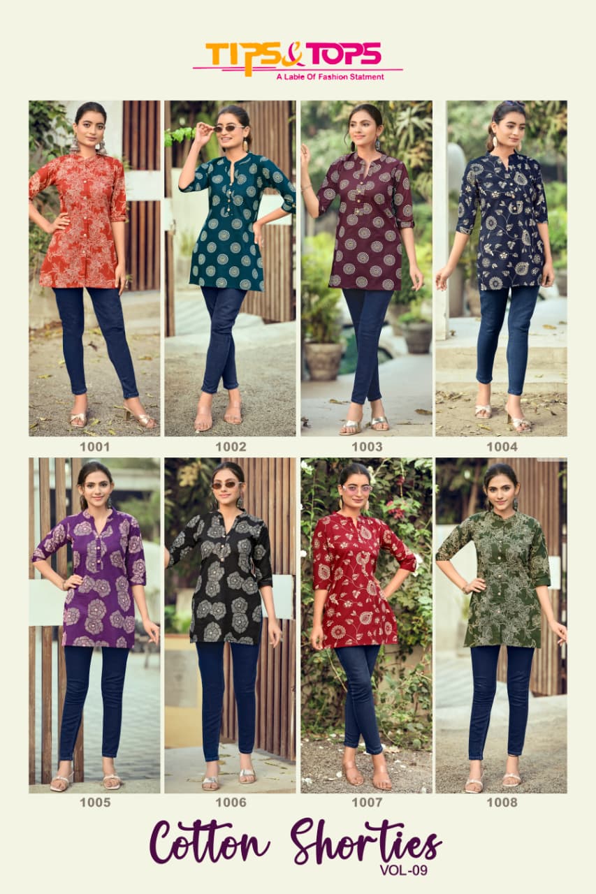 Cotton Shorties Vol 9 Tips Tops Cotton Short Kurtis Exporter