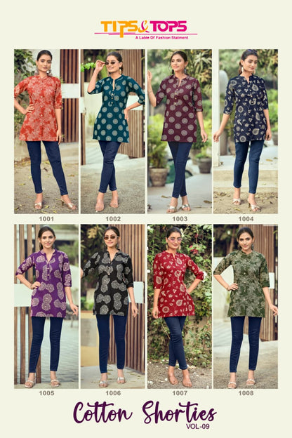 Cotton Shorties Vol 9 Tips Tops Cotton Short Kurtis Exporter