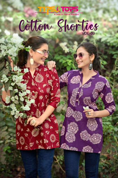 Cotton Shorties Vol 9 Tips Tops Cotton Short Kurtis Exporter