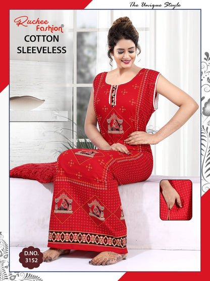 Cotton Sleeveless 1705 Ruchee Fashion Cotton Night Gowns Manufacturer