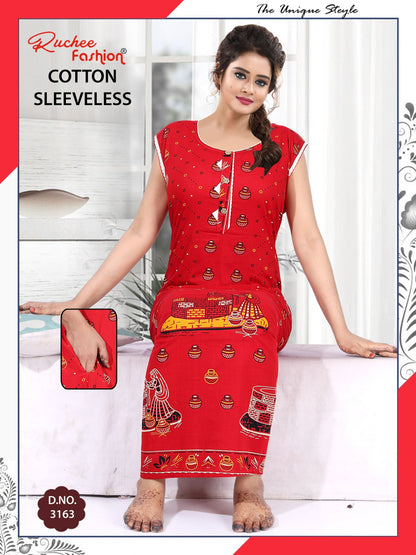 Cotton Sleeveless 1705 Ruchee Fashion Cotton Night Gowns Manufacturer