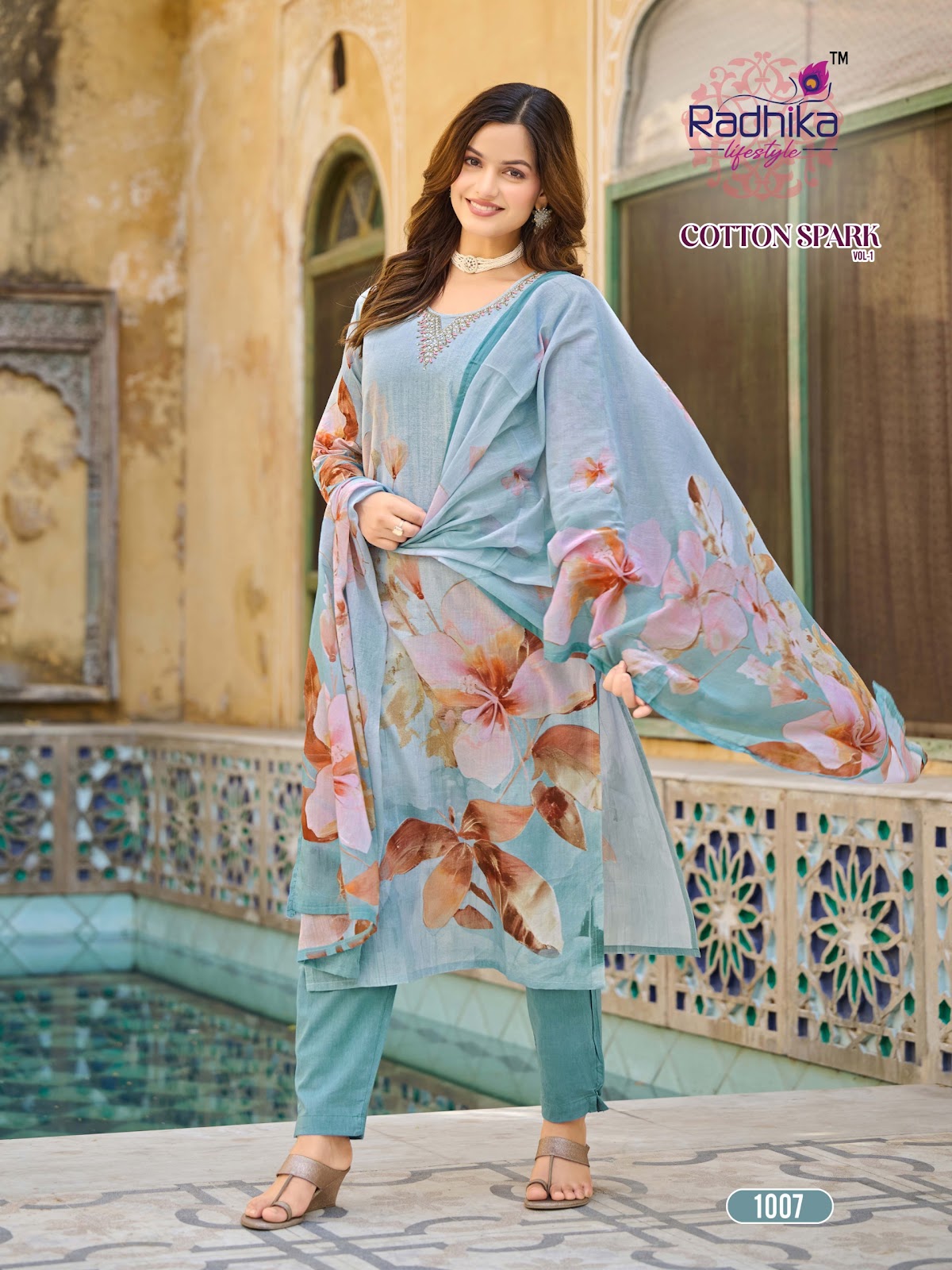 Cotton Spark Vol 1 Radhika Lifestyle Readymade Pant Style Suits Supplier Gujarat