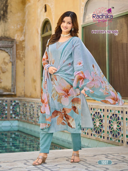 Cotton Spark Vol 1 Radhika Lifestyle Readymade Pant Style Suits Supplier Gujarat