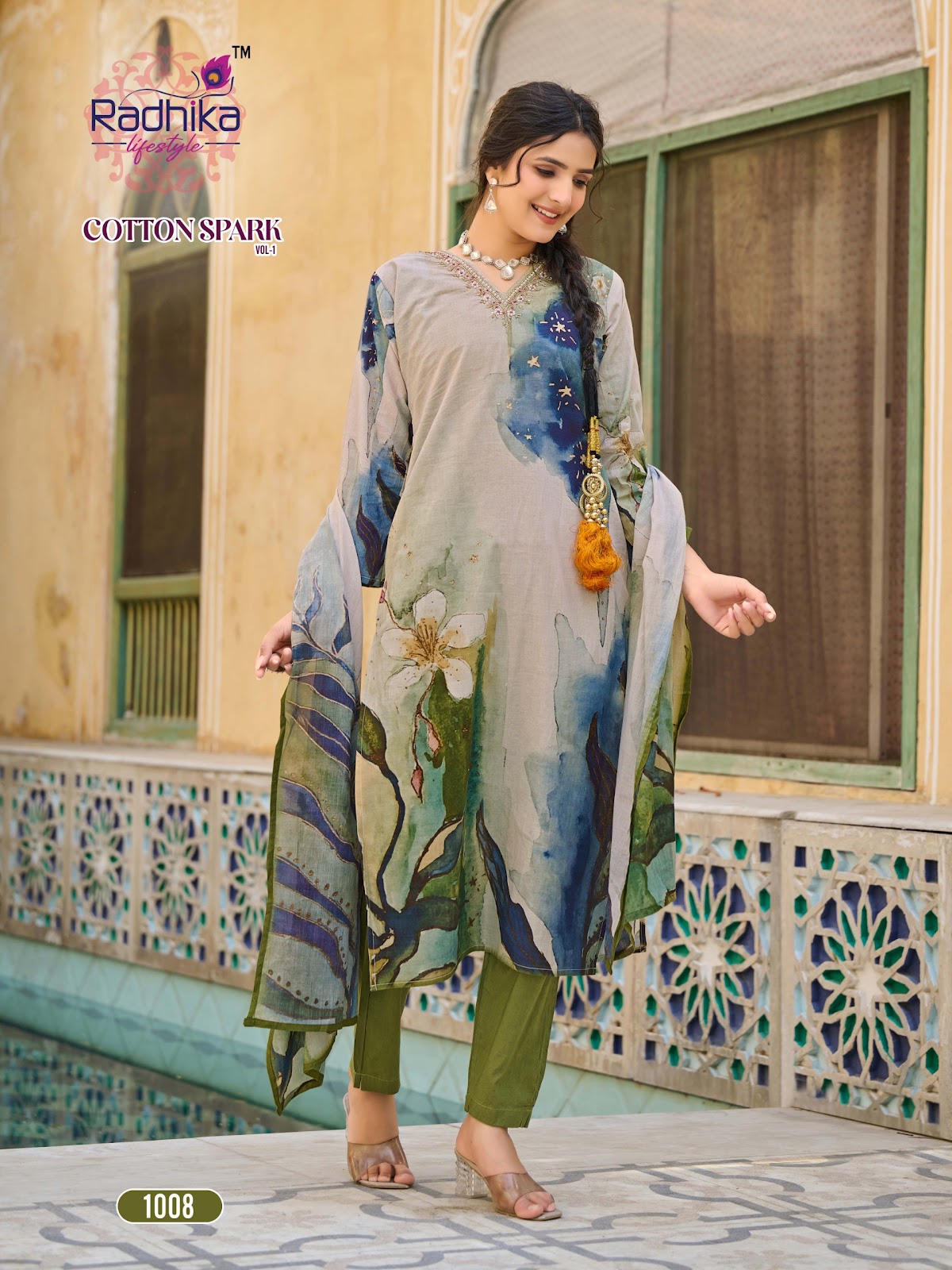 Cotton Spark Vol 1 Radhika Lifestyle Readymade Pant Style Suits Supplier Gujarat