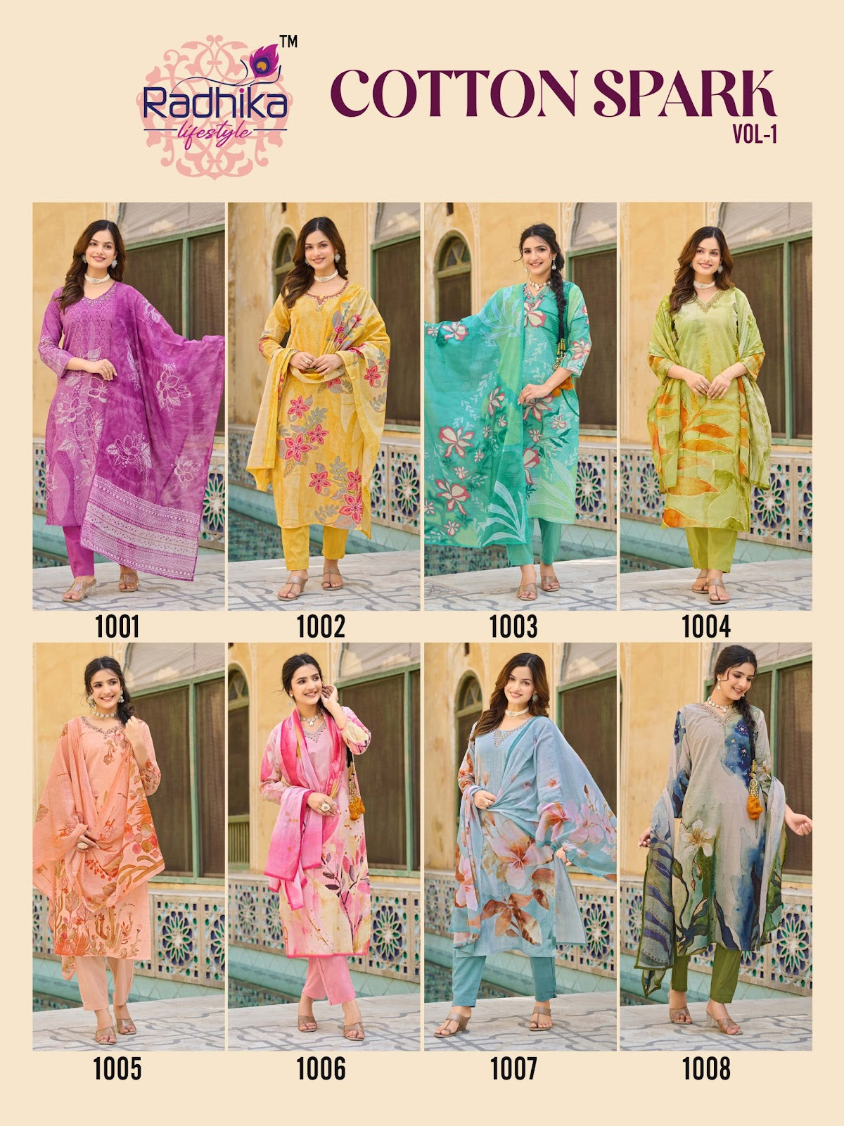 Cotton Spark Vol 1 Radhika Lifestyle Readymade Pant Style Suits Supplier Gujarat