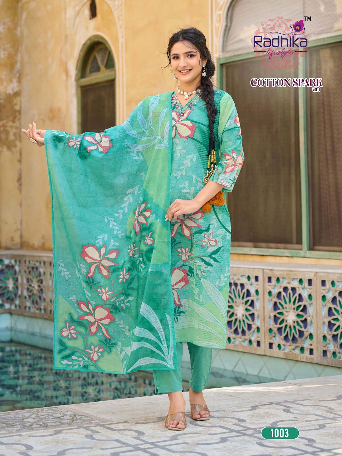 Cotton Spark Vol 1 Radhika Lifestyle Readymade Pant Style Suits Supplier Gujarat