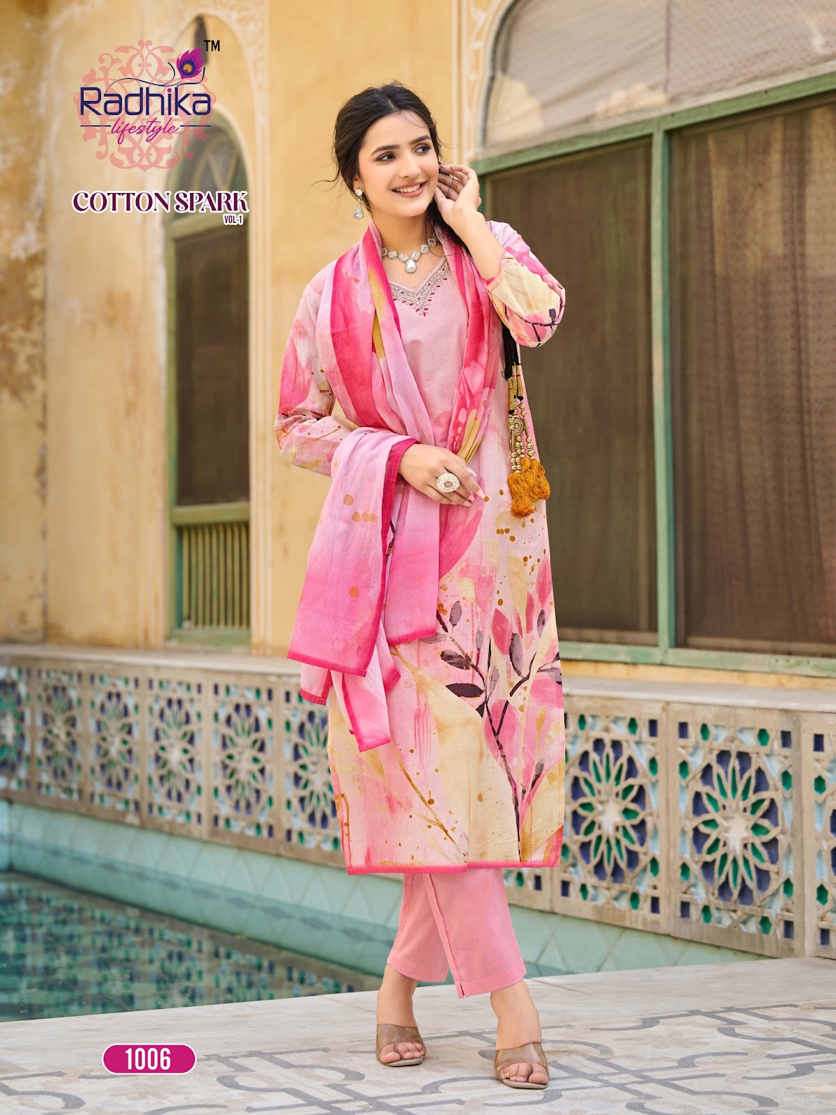 Cotton Spark Vol 1 Radhika Lifestyle Readymade Pant Style Suits Supplier Gujarat