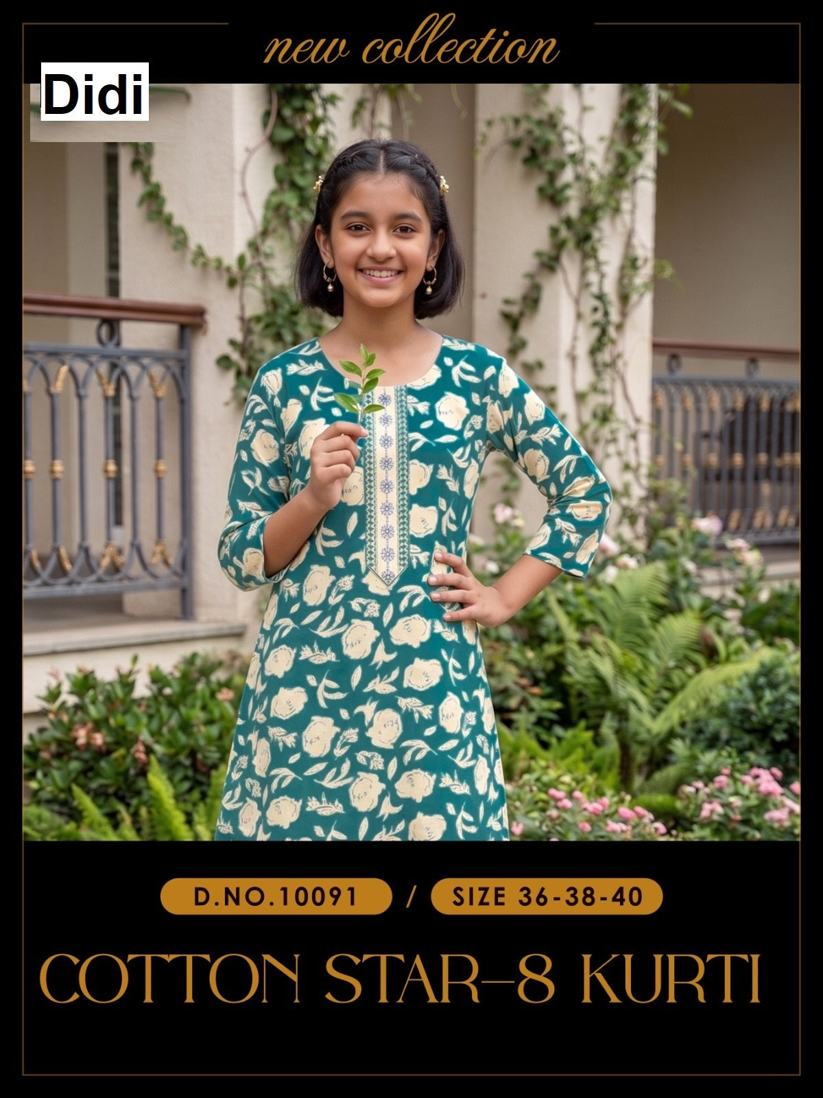 Cotton Star 8 Dn 10091 Didi Rayon Girls Kurti Exporter Ahmedabad