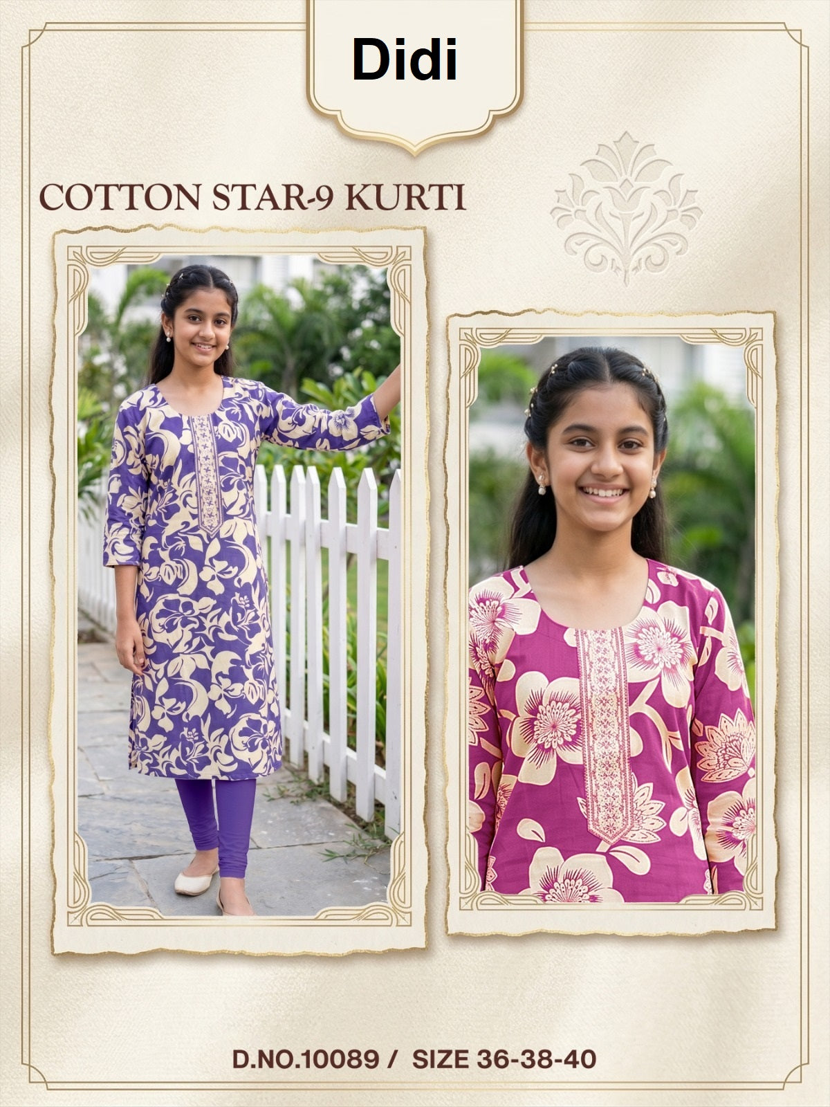 Cotton Star 9 Dn 10089 Didi Rayon Girls Kurti Manufacturer India