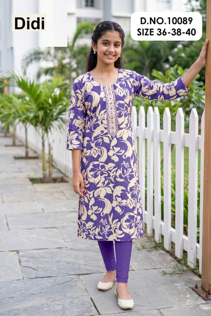 Cotton Star 9 Dn 10089 Didi Rayon Girls Kurti Manufacturer India
