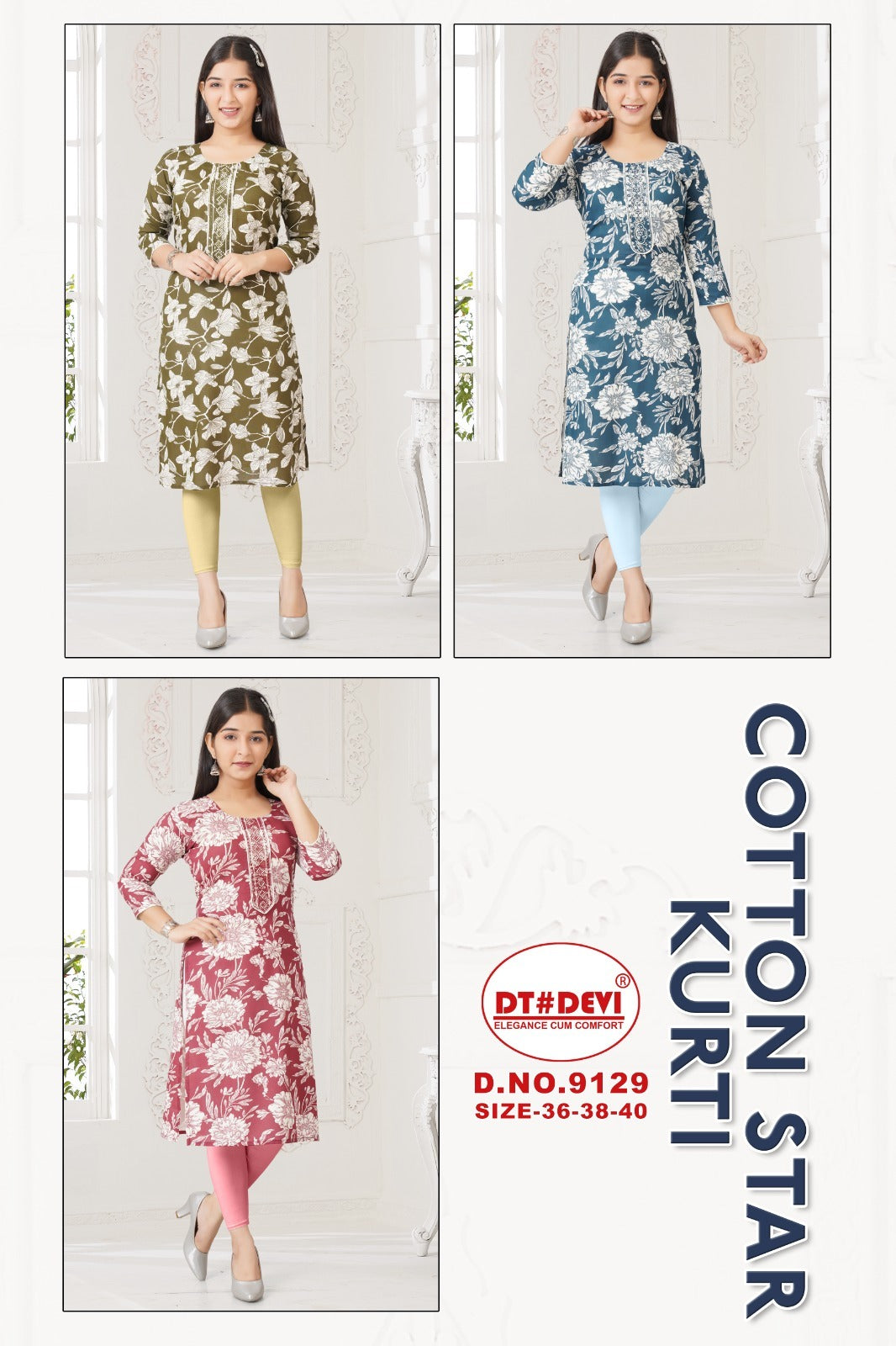 Cotton Star Dn 9129 Dt Devi Rayon Girls Kurti Wholesaler Ahmedabad
