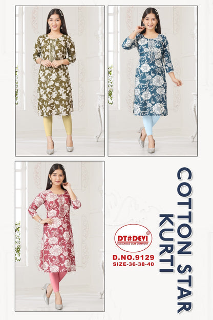 Cotton Star Dn 9129 Dt Devi Rayon Girls Kurti Wholesaler Ahmedabad
