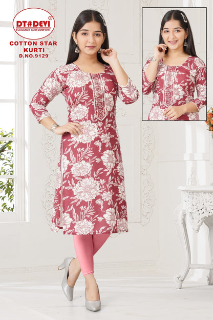 Cotton Star Dn 9129 Dt Devi Rayon Girls Kurti Wholesaler Ahmedabad