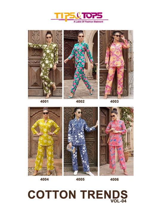 Cotton Trends Vol 4 Tips Tops Co Ord Set Manufacturer Gujarat
