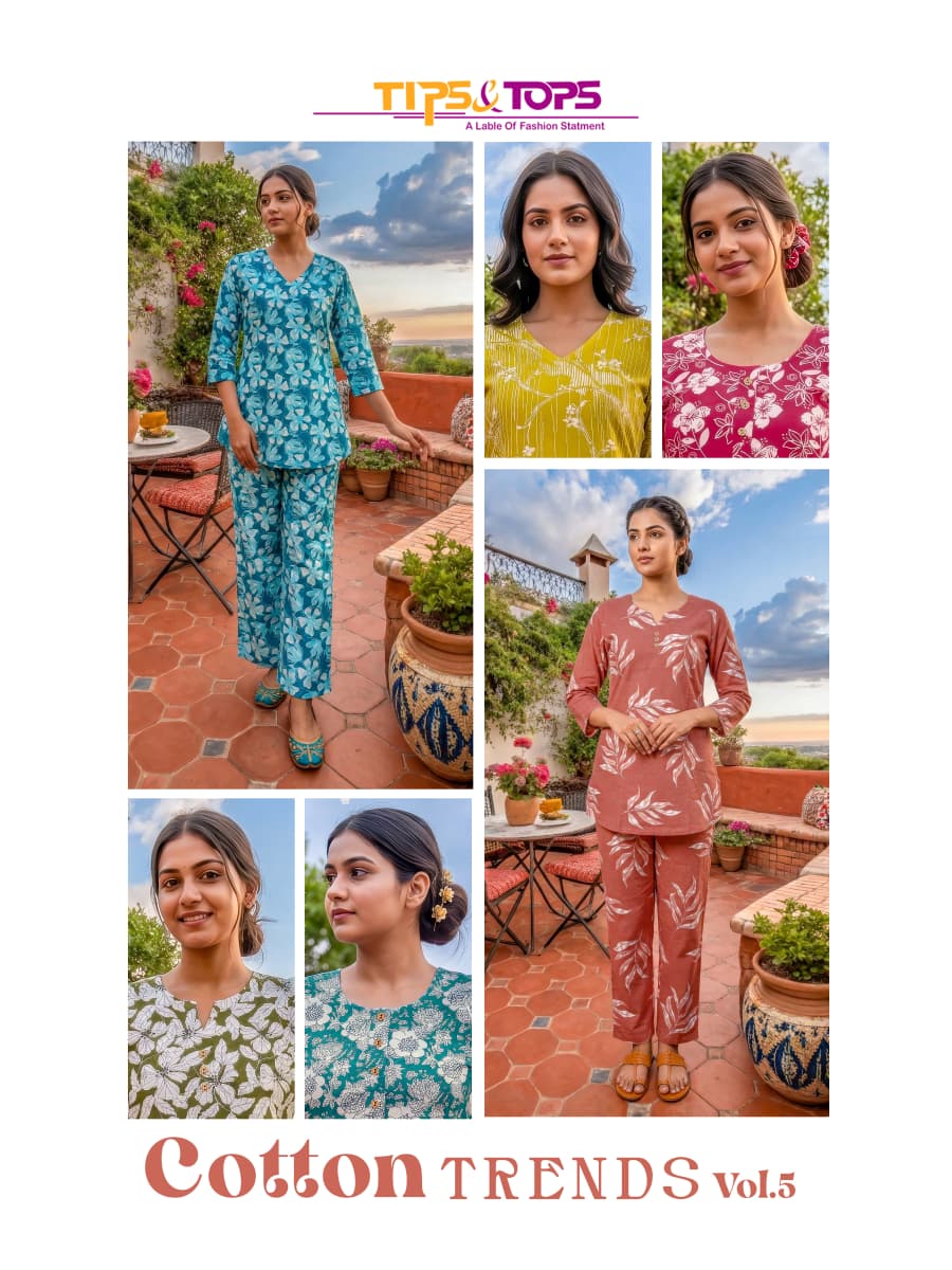 Cotton Trends Vol 5 Tips Tops Cotton Co Ord Set Exporter Gujarat