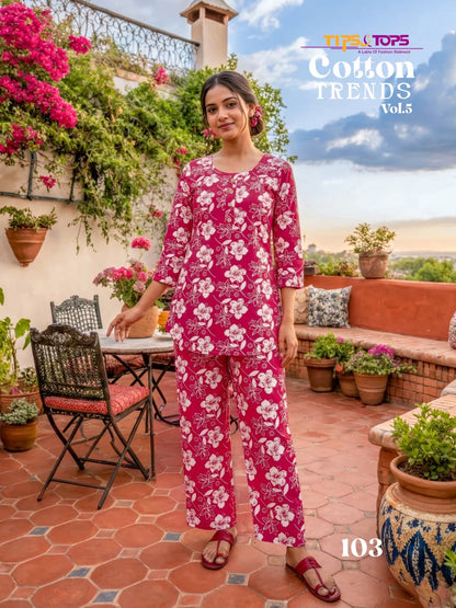 Cotton Trends Vol 5 Tips Tops Cotton Co Ord Set Exporter Gujarat