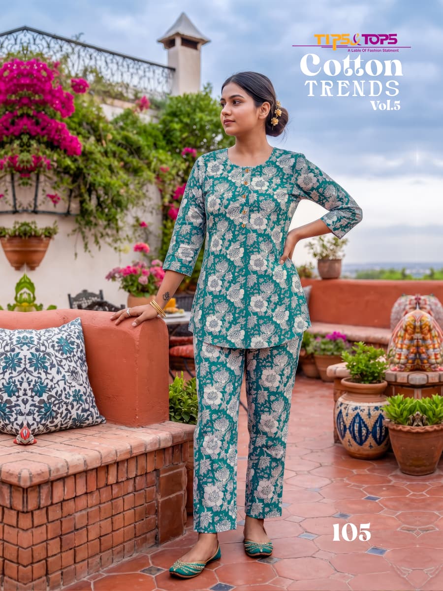 Cotton Trends Vol 5 Tips Tops Cotton Co Ord Set Exporter Gujarat
