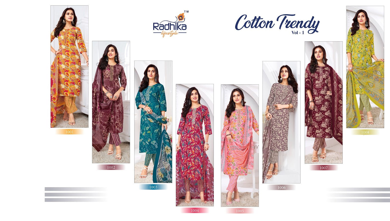 Cotton Trendy Vol 1 Radhika Lifestyle Readymade Pant Style Suits Exporter
