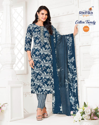 Cotton Trendy Vol 2 Radhika Lifestyle Readymade Pant Style Suits Wholesaler